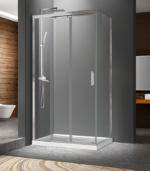 Zitta Caldara Left Wall Right Door Corner Shower Door 42 x 32-Inch Chrome