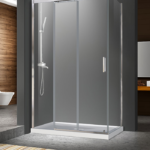 Zitta Caldara Left Wall Right Door Return Sliding Shower Door 48 x 32-Inch Chrome