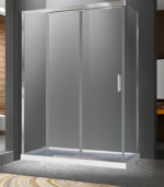 Zitta Caldara Left Wall Right Door Return Sliding Shower Door 54 x 32-Inch Chrome