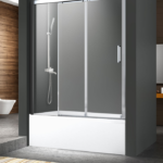 Zitta Caldara 60-Inch Alcove Sliding Bathtub Door Chrome Clear Glass