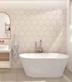 Zitta Celio 60 x 30 11/16 x 23 5/8-Inch Acrylic Oval Freestanding Bathtub Glossy Matte White - Image 3