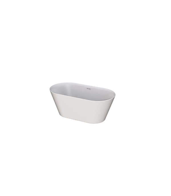 Zitta Celio 60 x 30 11/16 x 23 5/8-Inch Acrylic Oval Freestanding Bathtub Glossy Matte White - Image 2
