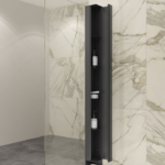 Zitta Collection 76-Inch Corner Storage Unit Matte Black ACC00370