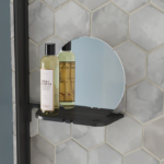 Zitta Collection AS005607 Shelf Support Mirror Holder Matte Black