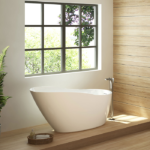 Zitta Frank 66 1/16 x 31 1/4 x 30 3/8-Inch Acrylic Freestanding Bathtub Glossy Matte White