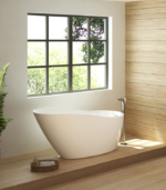 Zitta Frank 66 1/16 x 31 1/4 x 30 3/8-Inch Acrylic Freestanding Bathtub Glossy Matte White