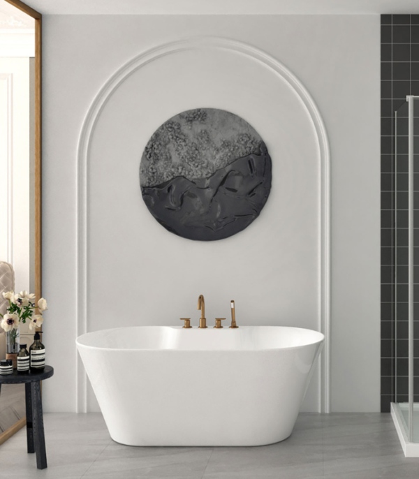 Zitta Humda 60 x 30 11/16 x 23 5/8-Inch Acrylic Rectangular Freestanding Bathtub Glossy Matte White - Image 3