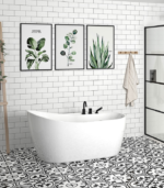 Zitta Idea 60 1/8 x 31 3/16 x 29 1/2-Inch Acrylic Freestanding Bathtub Glossy Matte White Black - Image 2