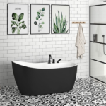 Zitta Idea 60 1/8 x 31 3/16 x 29 1/2-Inch Acrylic Freestanding Bathtub Glossy Matte White Black