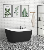 Zitta Idea 60 1/8 x 31 3/16 x 29 1/2-Inch Acrylic Freestanding Bathtub Glossy Matte White Black