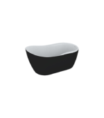 Zitta Idea 60 1/8 x 31 3/16 x 29 1/2-Inch Acrylic Freestanding Bathtub Glossy Matte White Black - Image 3