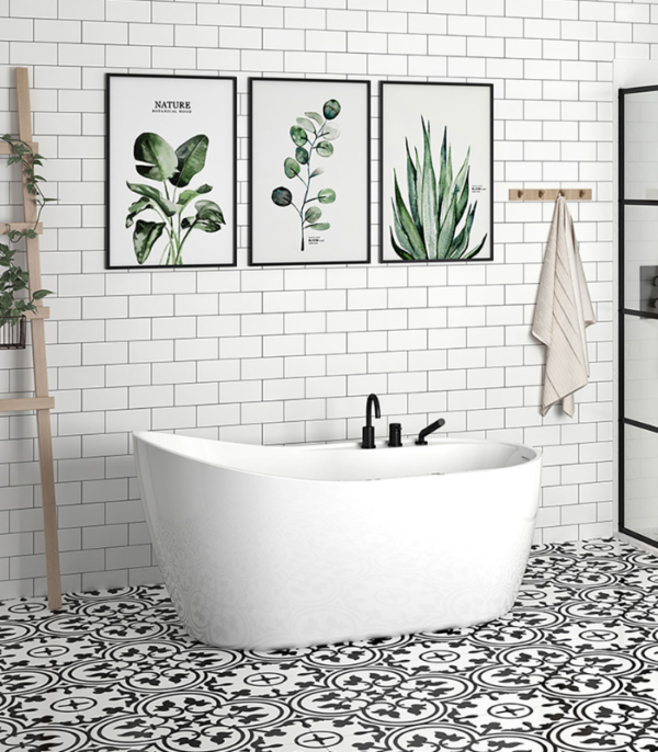 Zitta Idea 60 1/8 x 31 3/16 x 29 1/2-Inch Acrylic Freestanding Bathtub Glossy Matte White Black - Image 4