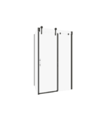 Zitta Infinite Right Wall Left Door Return Shower Door 48 x 36-Inch Matte Black / Chrome - Image 2