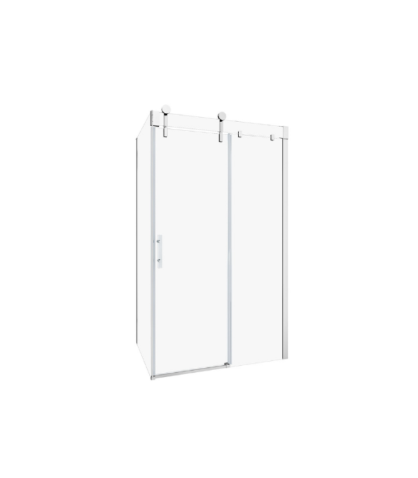 Zitta Infinite Right Wall Left Door Return Shower Door 48 x 42-Inch Matte Black / Chrome - Image 3