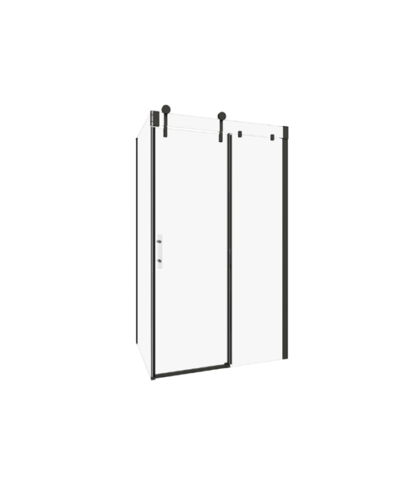 Zitta Infinite Right Wall Left Door Return Shower Door 60 x 36-Inch Matte Black / Chrome - Image 2