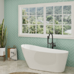 Zitta Issa 2.0 59 x 28 15/16 x 27 3/16-Inch Acrylic Freestanding Bathtub Glossy Matte White Black