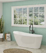 Zitta Issa 2.0 59 x 28 15/16 x 27 3/16-Inch Acrylic Freestanding Bathtub Glossy Matte White Black