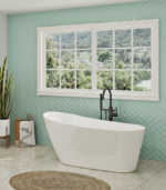 Zitta Issa 2.0 59 x 28 15/16 x 27 3/16-Inch Acrylic Freestanding Bathtub Glossy Matte White Black - Image 4