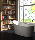 Zitta Kanwa 54 3/8 x 26 3/4 x 30 3/4-Inch Acrylic Freestanding Bathtub Glossy Matte White