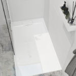 Zitta Liss 60 x 36-Inch Right Drain Alcove Shower Base Glossy White B6036LREG1BUR