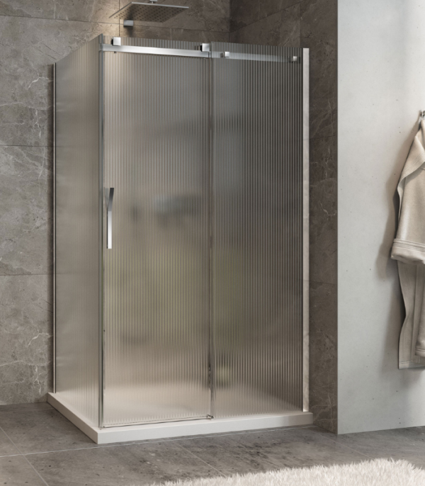 Zitta Minia Fluted Shower Door Left Door Right Wall 48 x 32-Inch - Image 2