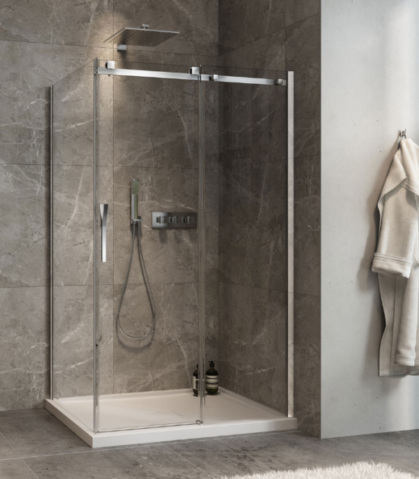 Zitta Minia Left Door Right Wall Return Shower Door 48 x 32-Inch Clear Glass - Image 2