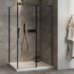 Zitta Minia Left Door Right Wall Return Shower Door 48 x 32-Inch Clear Glass