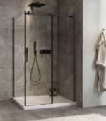 Zitta Minia Left Door Right Wall Return Shower Door 48 x 32-Inch Clear Glass