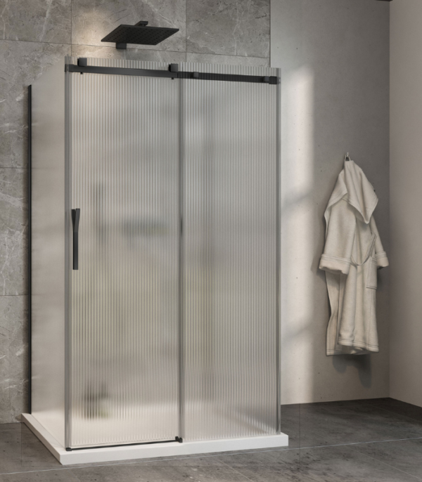 Zitta Minia Left Door Wall Mount Fluted Shower Door 48 x 32-Inch - Image 2