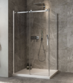 Zitta Minia Left Wall Right Door Return Shower Door 48 x 32-Inch Chrome / Matte Black - Image 2