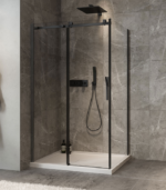 Zitta Minia Left Wall Right Door Return Shower Door 48 x 32-Inch Chrome / Matte Black