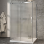 Zitta Minia Right Door Wall Mount Fluted Shower Door 48 x 32-Inch