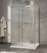 Zitta Minia Right Door Wall Mount Fluted Shower Door 48 x 32-Inch