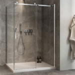 Zitta Minia 54 x 32-Inch Sliding Return Shower Door, Right Wall, Left Door