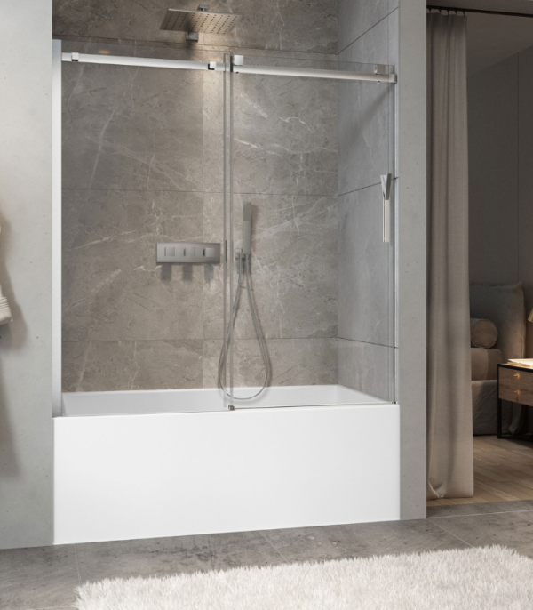 Zitta Minia 60-Inch Alcove Sliding Clear Glass Bathtub Door - Image 2