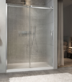 Zitta Minia 60-Inch Alcove Fluted Glass Sliding Shower Door, Right Door - Image 2