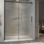 Zitta Minia 60-Inch Alcove Fluted Glass Sliding Shower Door, Right Door