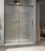 Zitta Minia 60-Inch Alcove Fluted Glass Sliding Shower Door, Right Door