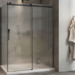 Zitta Minia Left Door Right Wall Return Fluted Shower Door 60 x 32-Inch