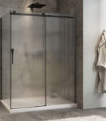 Zitta Minia Left Door Right Wall Return Fluted Shower Door 60 x 32-Inch