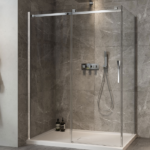 Zitta Minia 60 x 32-Inch Sliding Return Shower Door, Left Wall, Right Door