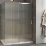 Zitta Minia Right Door Right Wall Fluted Shower Door 60 x 32-Inch