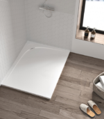 Zitta Moon 48 x 32-Inch Rear Wall Right Drain Shower Base Glossy White B4832MREG1WAR
