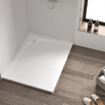 Zitta Moon Rear Wall Shower Base Resin and Stone Powder Glossy White 60 x 36-Inch B6036MREG1WAL