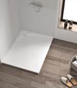 Zitta Moon Rear Wall Shower Base Resin and Stone Powder Glossy White 60 x 36-Inch B6036MREG1WAL