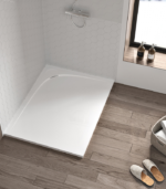 Zitta Moon Rear Wall Shower Base Resin and Stone Powder Glossy White 60 x 36-Inch B6036MREG1WAR