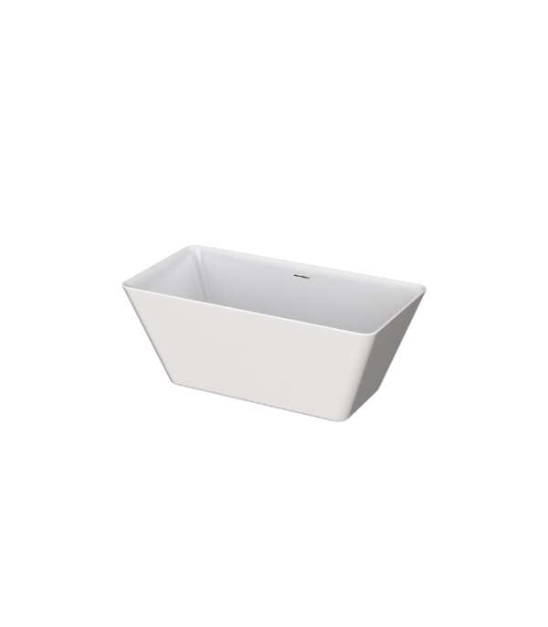 Zitta Nansa 60 x 30 11/16 x 23 5/8-Inch Acrylic Rectangular Freestanding Bathtub Glossy Matte White - Image 2