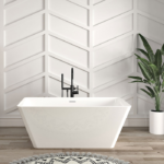 Zitta Nansa 60 x 30 11/16 x 23 5/8-Inch Acrylic Rectangular Freestanding Bathtub Glossy Matte White