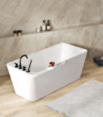 Zitta Niza 59 7/8 x 31 11/16 x 23 1/16-Inch Acrylic Freestanding Bathtub Glossy Matte White