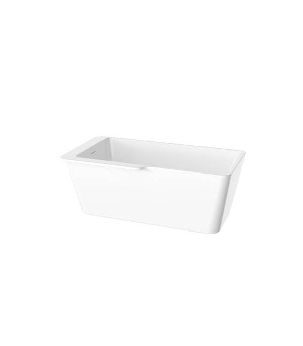 Zitta Niza 59 7/8 x 31 11/16 x 23 1/16-Inch Acrylic Freestanding Bathtub Glossy Matte White - Image 2